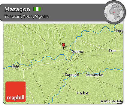 Physical 3D Map of Mazagon