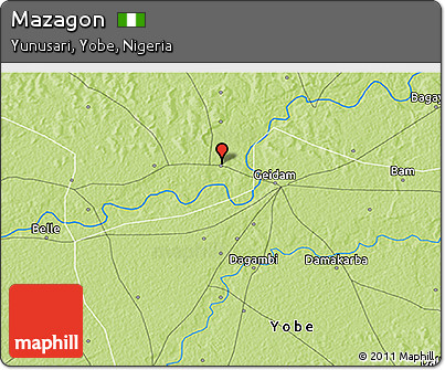 Physical 3D Map of Mazagon
