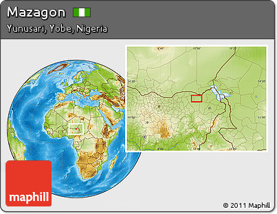 Physical Location Map of Mazagon