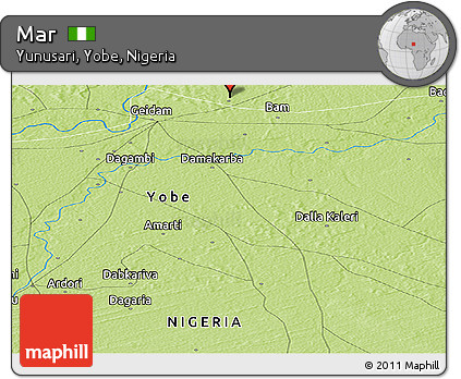 Physical Panoramic Map of Mar