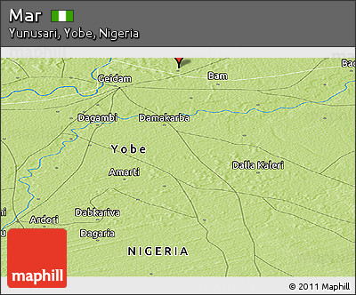 Physical Panoramic Map of Mar