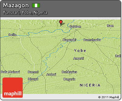 Physical Panoramic Map of Mazagon