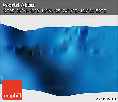 Physical 3D Map of the Area around 12° 42' 56" N, 125° 52' 30" E