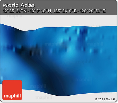 Physical 3D Map of the Area around 12° 42' 56" N, 125° 52' 30" E