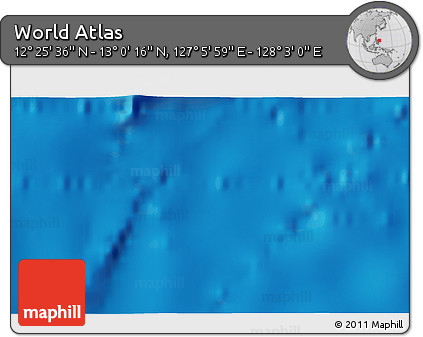 Physical 3D Map of the Area around 12° 42' 56" N, 127° 34' 30" E