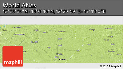 Physical Panoramic Map of the Area around 12° 42' 56" N, 12° 49' 29" E