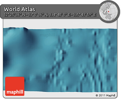 Satellite 3D Map of the Area around 12° 42' 56" N, 135° 13' 29" E
