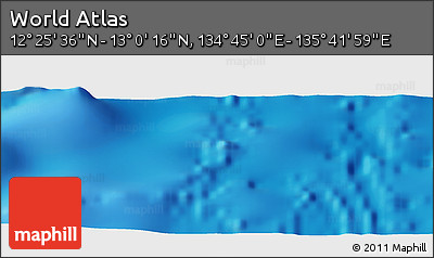 Physical Panoramic Map of the Area around 12° 42' 56" N, 135° 13' 29" E