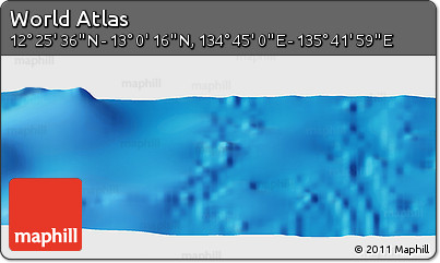 Physical Panoramic Map of the Area around 12° 42' 56" N, 135° 13' 29" E