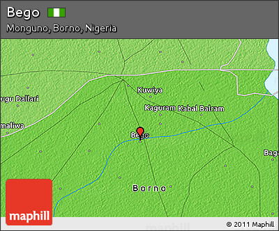 Political 3D Map of Bego