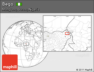 Blank Location Map of Bego