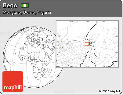Blank Location Map of Bego