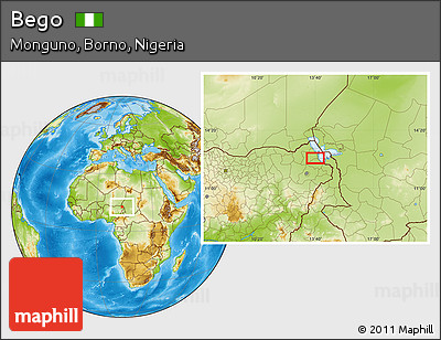 Physical Location Map of Bego