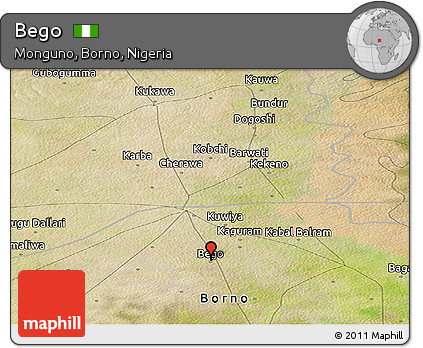 Satellite Panoramic Map of Bego
