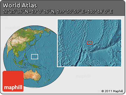 Satellite Location Map of the Area around 12° 42' 56" N, 140° 19' 29" E