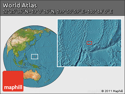 Satellite Location Map of the Area around 12° 42' 56" N, 140° 19' 29" E