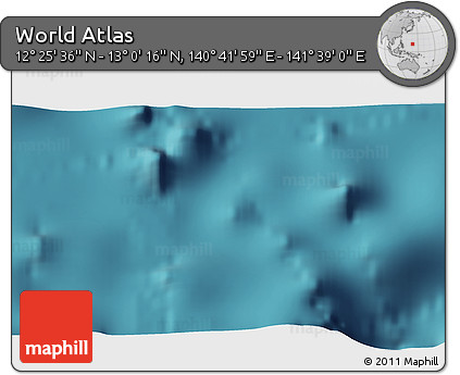 Satellite 3D Map of the Area around 12° 42' 56" N, 141° 10' 30" E