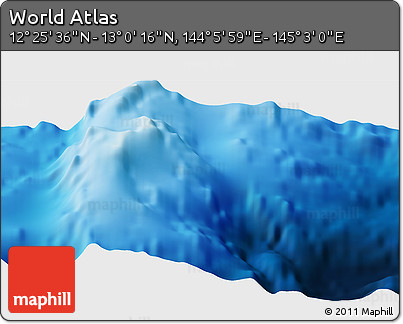 Physical Panoramic Map of the Area around 12° 42' 56" N, 144° 34' 29" E