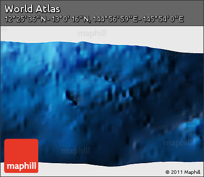 Physical 3D Map of the Area around 12° 42' 56" N, 145° 25' 30" E