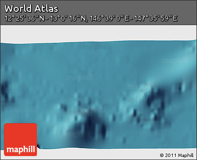 Satellite 3D Map of the Area around 12° 42' 56" N, 147° 7' 30" E