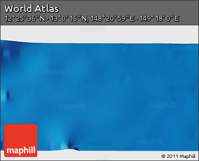 Physical 3D Map of the Area around 12° 42' 56" N, 148° 49' 29" E