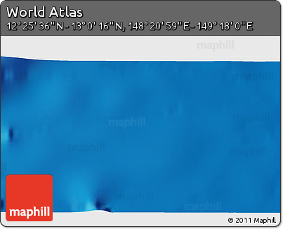 Physical 3D Map of the Area around 12° 42' 56" N, 148° 49' 29" E