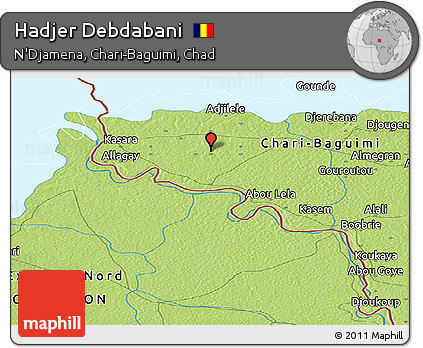 Physical Panoramic Map of Hadjer Debdabani