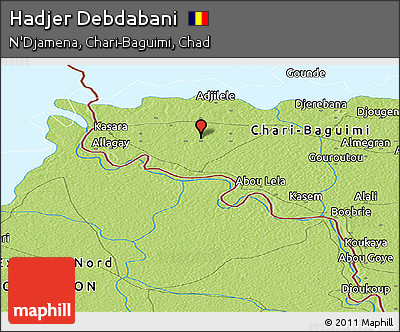 Physical Panoramic Map of Hadjer Debdabani