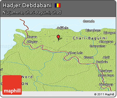 Physical Panoramic Map of Hadjer Debdabani