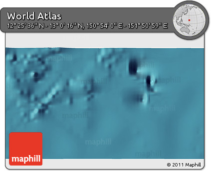 Satellite 3D Map of the Area around 12° 42' 56" N, 151° 22' 30" E