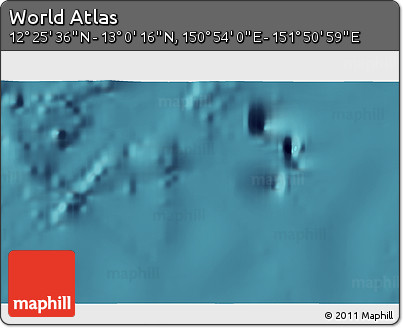 Satellite 3D Map of the Area around 12° 42' 56" N, 151° 22' 30" E