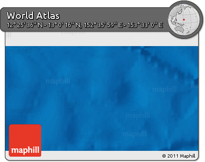 Physical 3D Map of the Area around 12° 42' 56" N, 153° 4' 29" E