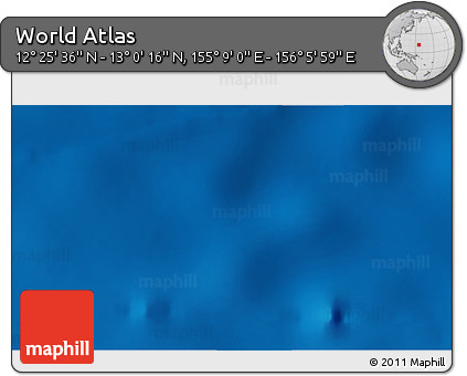 Physical 3D Map of the Area around 12° 42' 56" N, 155° 37' 30" E