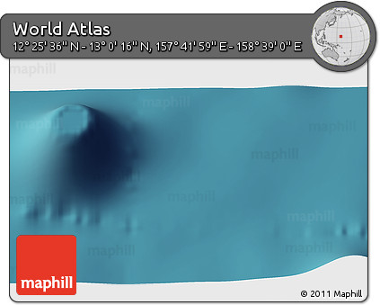 Satellite 3D Map of the Area around 12° 42' 56" N, 158° 10' 30" E