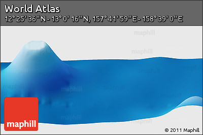 Physical Panoramic Map of the Area around 12° 42' 56" N, 158° 10' 30" E