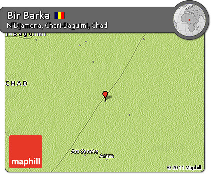 Physical 3D Map of Bir Barka