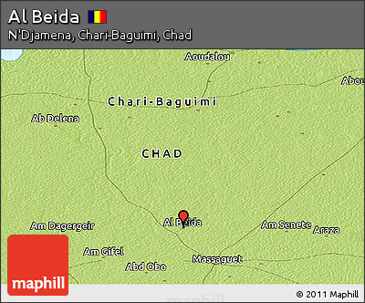 Physical Panoramic Map of Al Beida