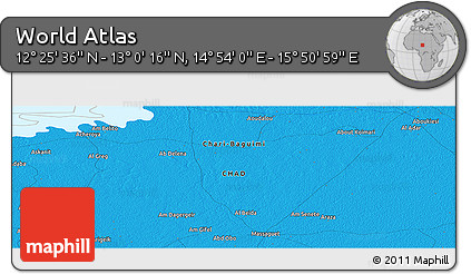 Political Panoramic Map of the Area around 12° 42' 56" N, 15° 22' 30" E