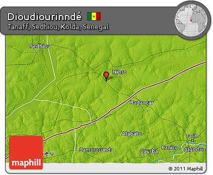 Physical 3D Map of Dioudiourinndé