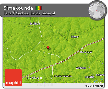 Physical 3D Map of Simakounda