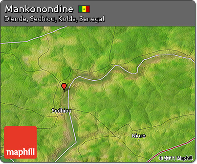 Satellite 3D Map of Mankonondine
