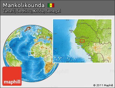 Physical Location Map of Mankolikounda