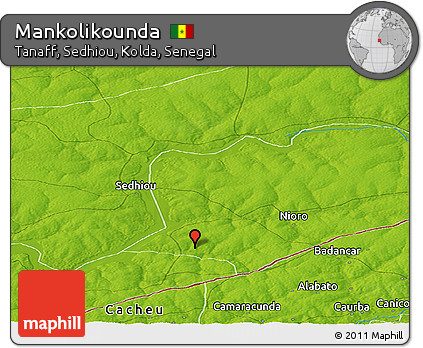Physical Panoramic Map of Mankolikounda