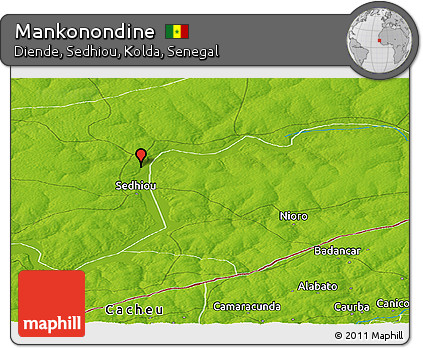 Physical Panoramic Map of Mankonondine