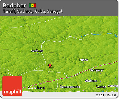 Physical Panoramic Map of Badobar