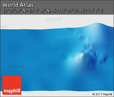 Physical 3D Map of the Area around 12° 42' 56" N, 162° 25' 30" E