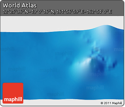 Physical 3D Map of the Area around 12° 42' 56" N, 162° 25' 30" E