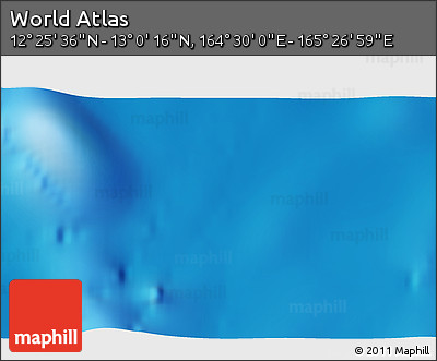 Physical 3D Map of the Area around 12° 42' 56" N, 164° 58' 29" E