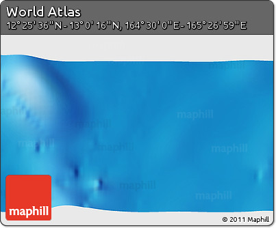 Physical 3D Map of the Area around 12° 42' 56" N, 164° 58' 29" E