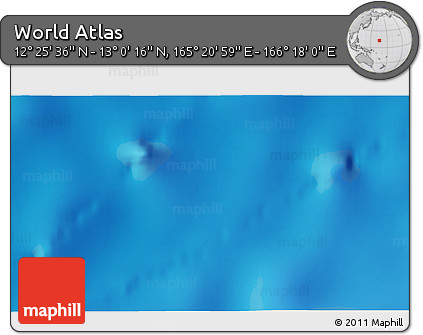 Physical 3D Map of the Area around 12° 42' 56" N, 165° 49' 29" E